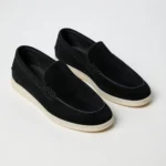 Plain Suede Loafer Black- 100% Pure Suede Leather