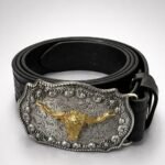 Bullhorn Buckle Western Belt – 100% Pure Leather Statement Strap