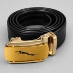 Executive Gold Jaguar Buckle Belt – 100% Pure Leather Luxury Strap