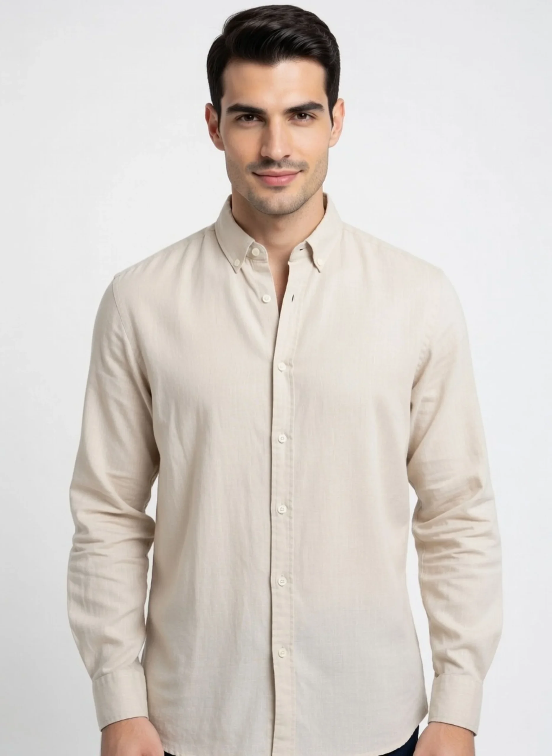 design_6.pdf Modern Slim Fit Casual Linen Blend Shirt - Image 1