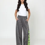 Relaxed Fit Baggy Trousers Ladies Daily Wear Grey