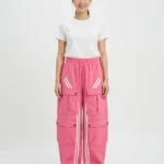 Ladies Baggy Trousers Elegant Style Pink