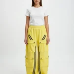 Fashionable Baggy Trousers Women's Casual Wear Light Green