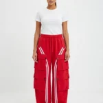 Trendy Wide-Leg Baggy Trousers for Women-Red