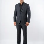 Formal Mens 2 Pc Suit Dark Charcoal Grey