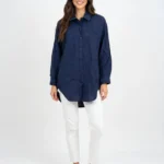 Trendy Ladies Casual Shirt Linen Feel