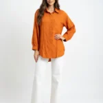 Elegant Ladies Casual Shirt Button Front